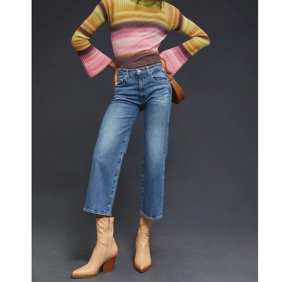 Edwin Marli High-Rise Crop Jeans Paloma Denim Medium Blue 24 - Picture 6 of 14